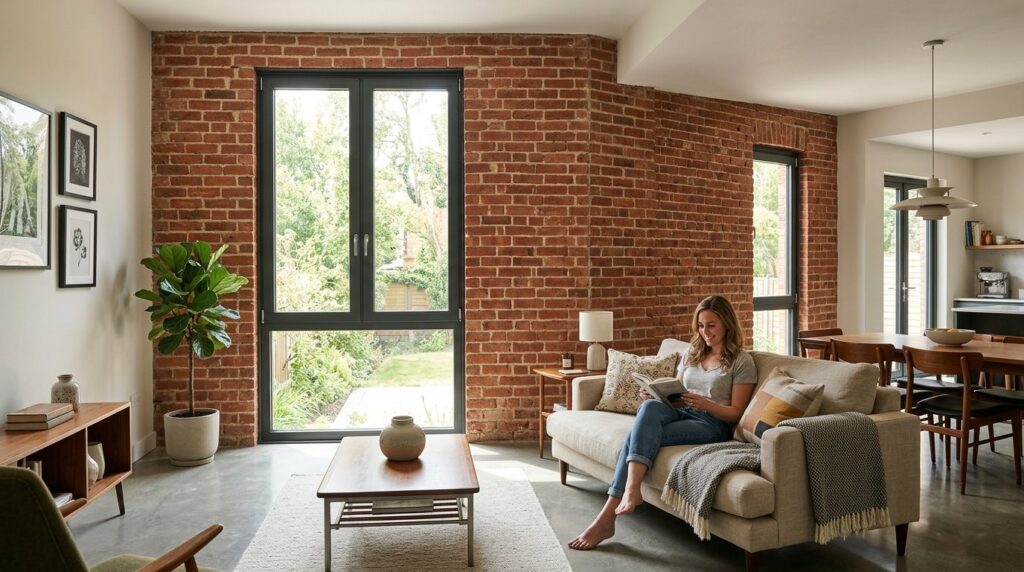 Modern residential interior showing freshly installed custom